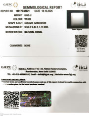 6.63/CT White Coral with Govt. Lab Certified (1500)